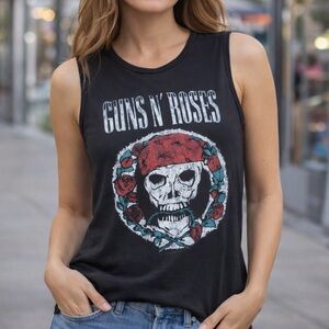 GUNS N ROSES Skull Graphic Sleeveless Shirt Size XS